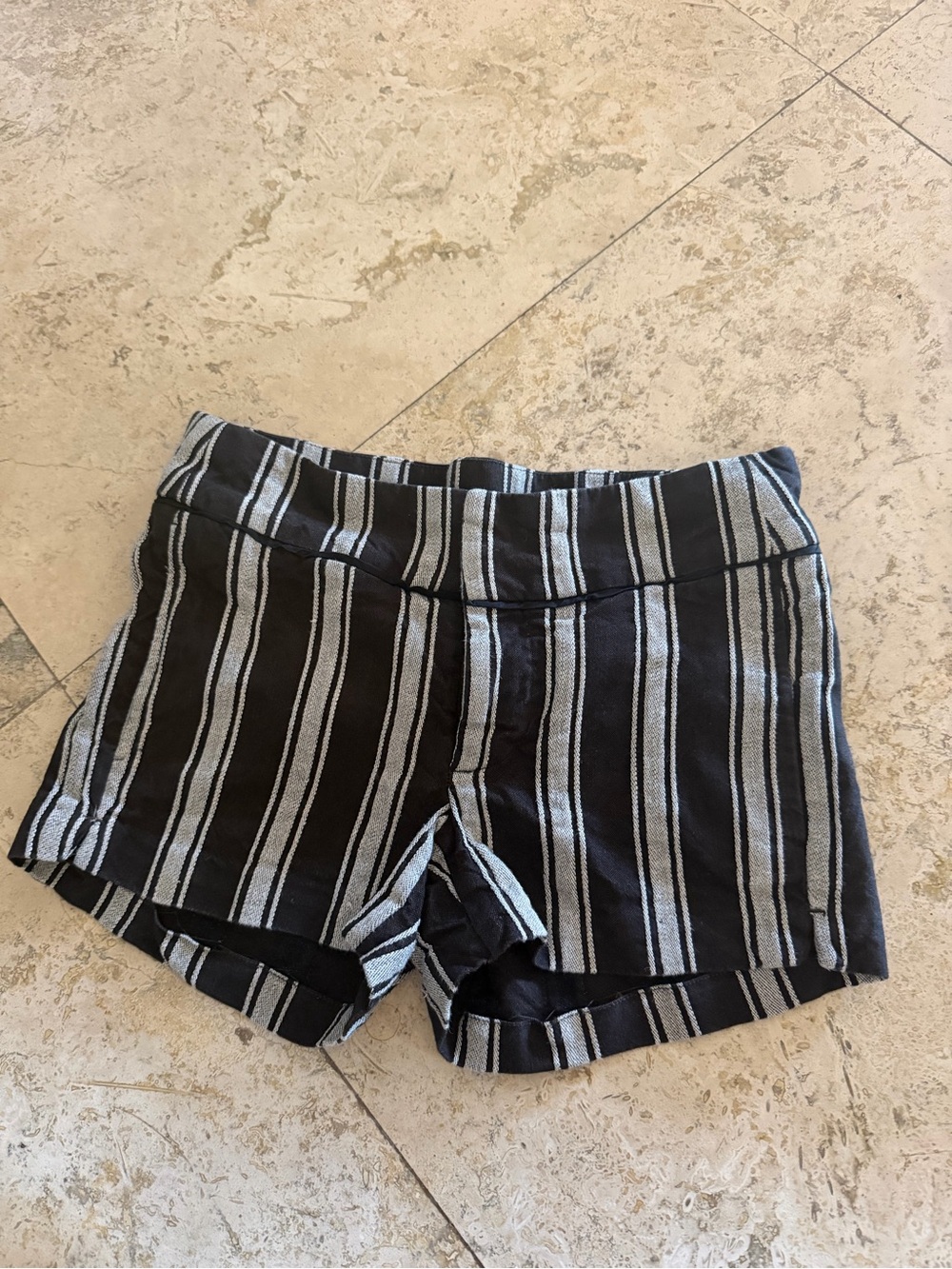 NSF Black and White High Waist Striped Women's Shorts
